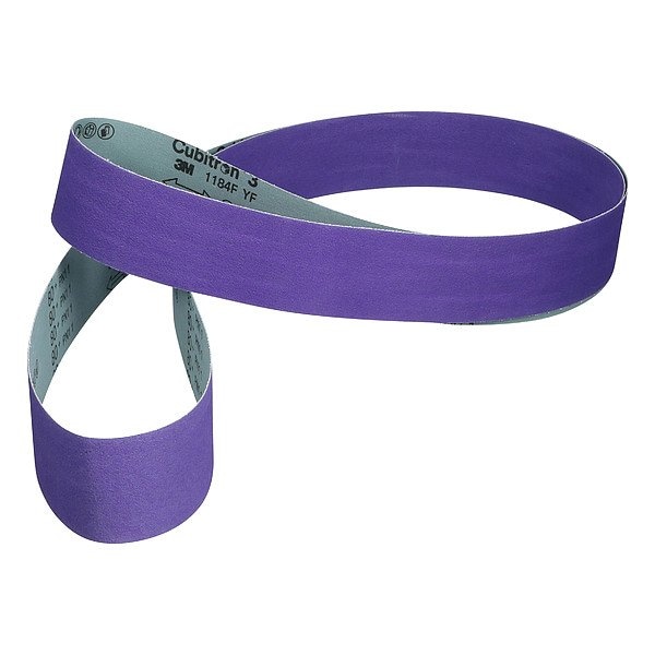 3M Cubitron Sanding Belt, Coated, Ceramic, 80 Grit, Not Applicable, 1184F, Purple - 7100350515