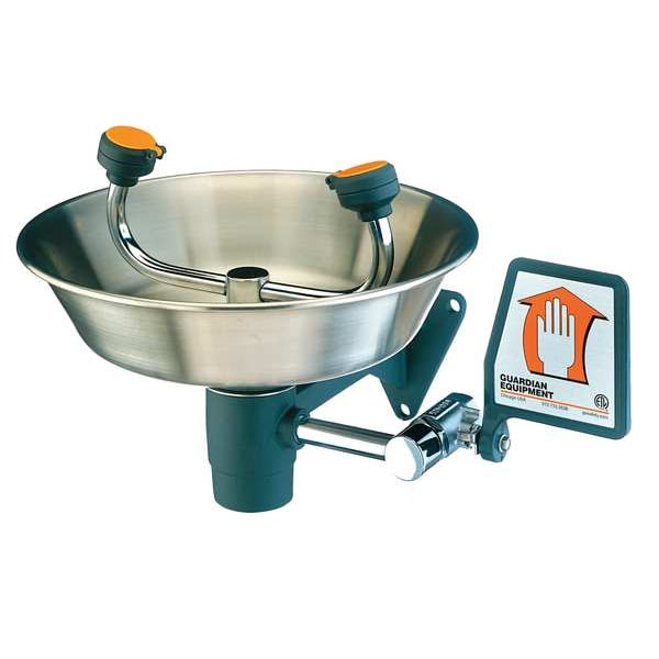 Guardian Equipment Plumbed Eyewash, Wall Mount, Plumbed, 6 11/12 in H., 15 2/3 in W - G1814