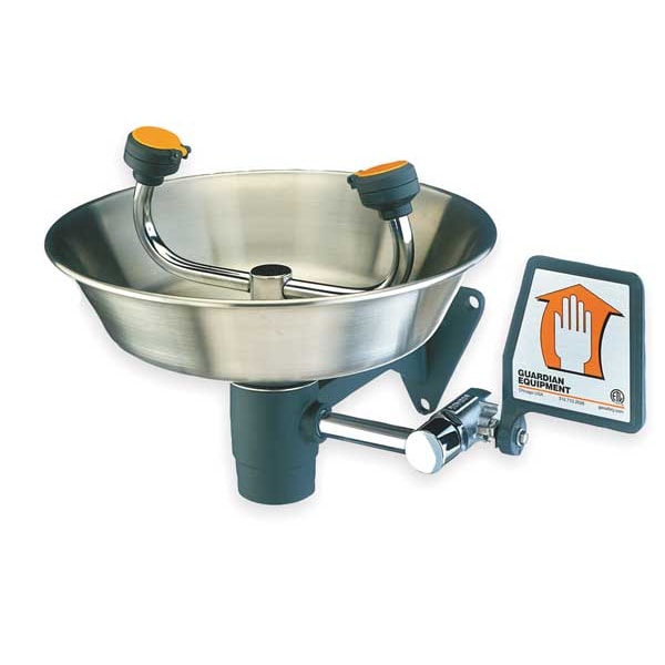 Guardian Equipment Plumbed Eyewash, Wall Mount, Plumbed, 9 in H., 15 2/3 in W - G1814BC