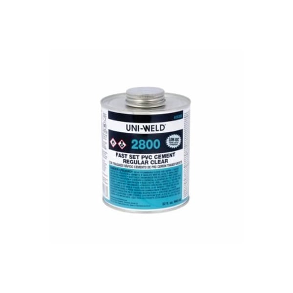 United Elchem UNIWELD 2836S REGULAR FAST SET LOW VOC PVC SOLVENT CEMENT, 32 OZ, TRANSLUCENT LIQUID, CLEAR - 2836S