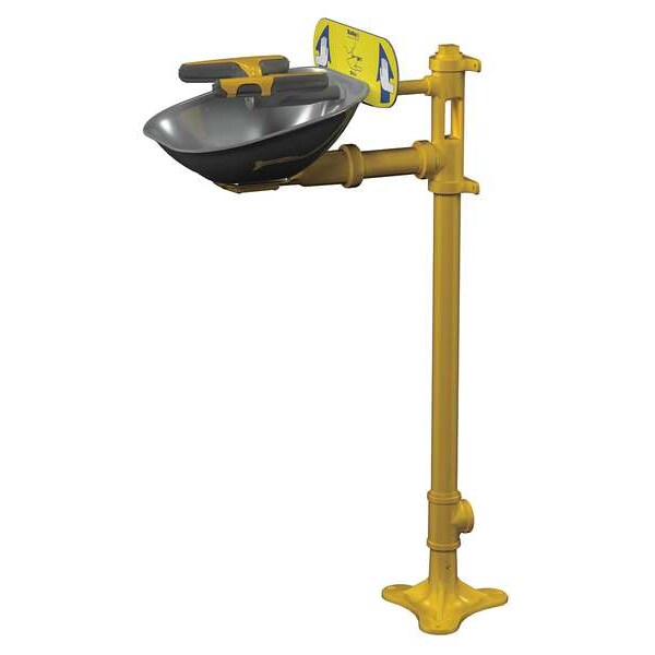 Bradley Plumbed Eyewash, Floor Mount, Plumbed, 41 1/2 in H., 15 1/2 in W - S19214Y