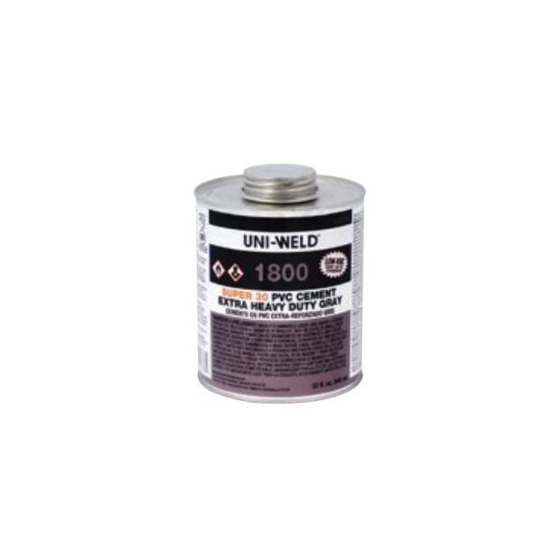 United Elchem SUPER 30 1836S LOW VOC PVC SOLVENT CEMENT, 32 OZ, OPAQUE LIQUID, GRAY, 094  002 - 1836S