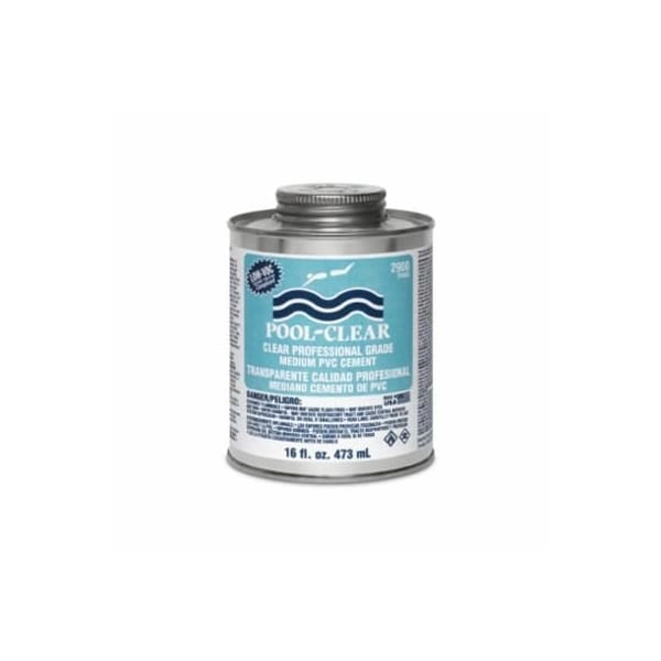 United Elchem POOLCLEAR 2946S MEDIUM LOW VOC PVC CEMENT, 16 OZ, LIQUID, CLEAR, 092 - 2946S
