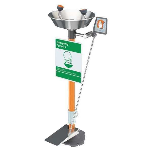 Guardian Equipment Plumbed Eyewash, Floor Mount, Plumbed, 38 in H., 16 in W - G1825HFC