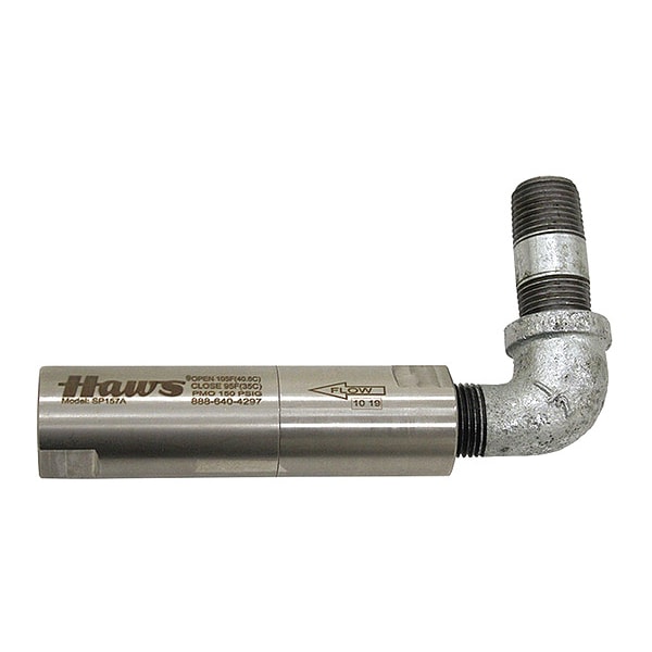 Haws Valve, Stainless Steel, Silver, For Use With, Shower, Eyewash - SP157A