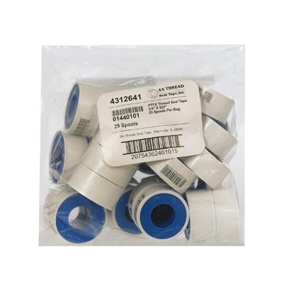 Aa Thread Seal Tape 01440101 Thread Seal Tape  0.75 x 520 in., 25PK - 4312641