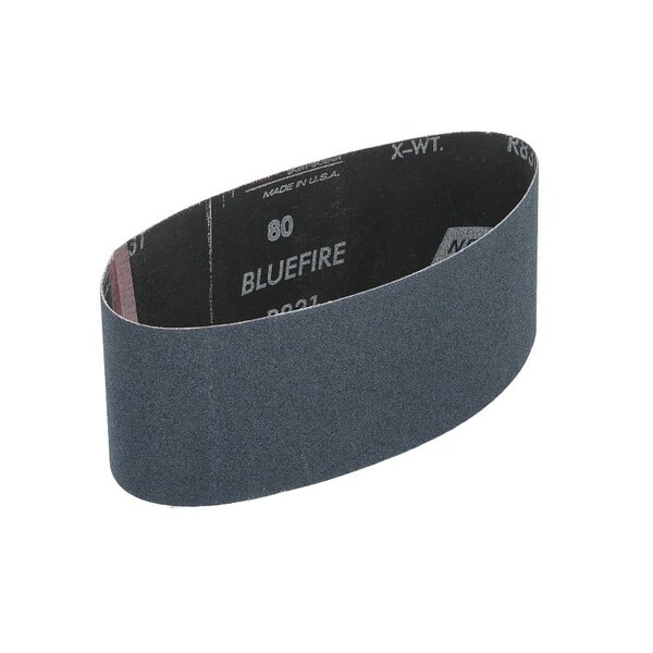 Norton Co Sanding Belt, 3 in W, 21 in L, 80 Grit, Medium, Zirconia Aluminum Abrasive - 49611