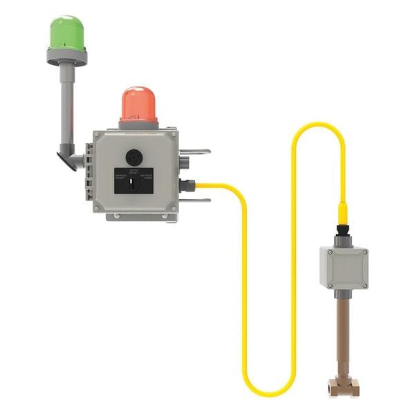 Bradley Emergency Signaling System, Galvanized Steel, Amber/Gray/Green, For Use With, Eyewash - S19-324EG