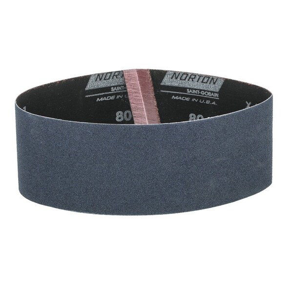 Norton Co 0 Sanding Belt, 3 in W, 18 in L, 80 Grit, Medium, Zirconia Aluminum Abrasive - 2230