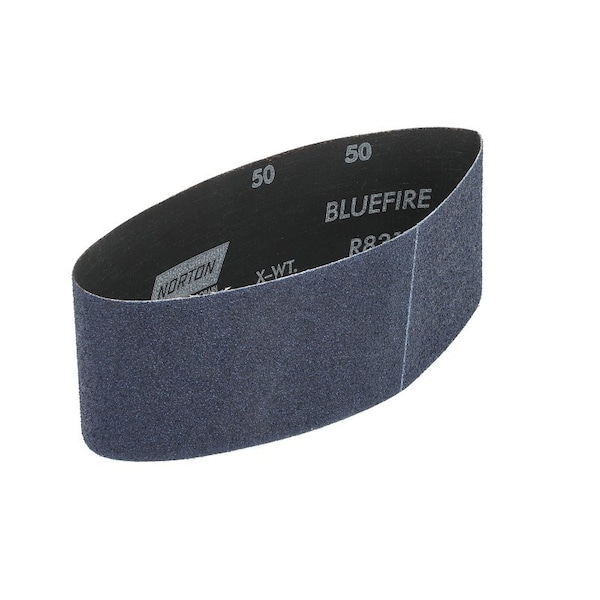 Norton Co Sanding Belt, 3 in W, 21 in L, 50 Grit, Coarse, Zirconia Aluminum Abrasive - 49612