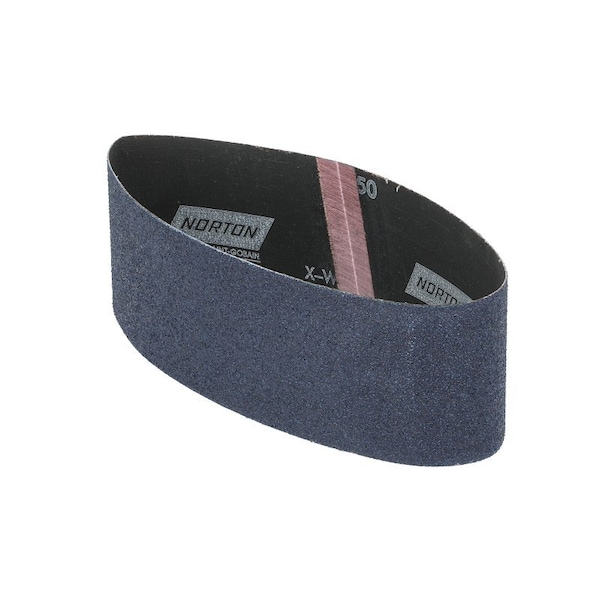 Norton Co Sanding Belt, 3 in W, 21 in L, 50 Grit, Coarse, Zirconia Aluminum Abrasive - 49612