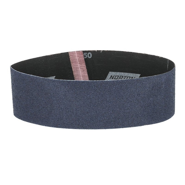 Norton Co Sanding Belt, 3 in W, 21 in L, 50 Grit, Coarse, Zirconia Aluminum Abrasive - 49612
