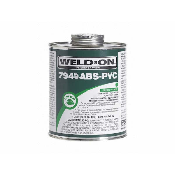 Weld-On 8 oz. ABS PVC 794 Transition Cement in Green - 10275