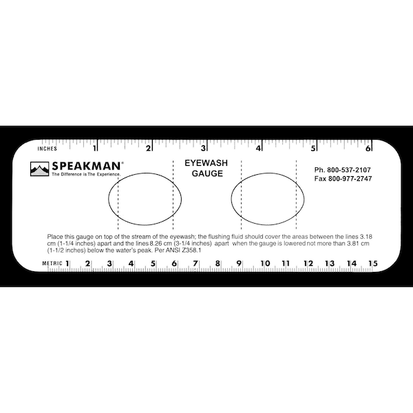 Speakman Speakman Plastic Eyewash Gauge, SE-952, Clear - SE-952