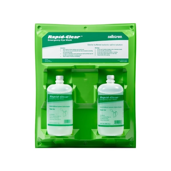 Sellstrom Rapid-Clear Portable Eyewash Station, Double Bottle Type, 32 oz. - S90333