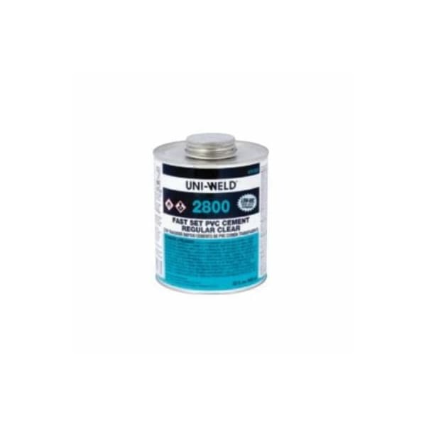 United Elchem UNIWELD 2856S REGULAR FAST SET LOW VOC PVC SOLVENT CEMENT, 8 OZ, TRANSLUCENT LIQUID, CLEAR - 2856S