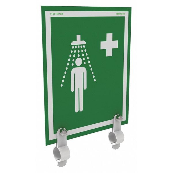 Hughes Safety Showers Safety Shower Sign, Universal, Brackets - S-BRAC-SIGN-UNH