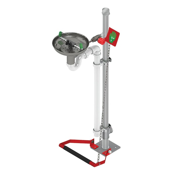 Hughes Safety Showers Pedestal Mounted Eyewash Station Stainless Steel - 85GP