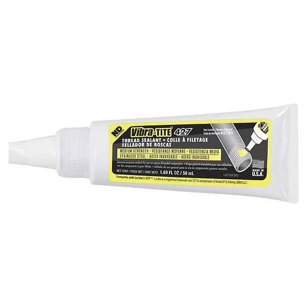 Vibra-Tite Thread Sealant 1.7 fl oz, Tube, Yellow, Liquid - 42750