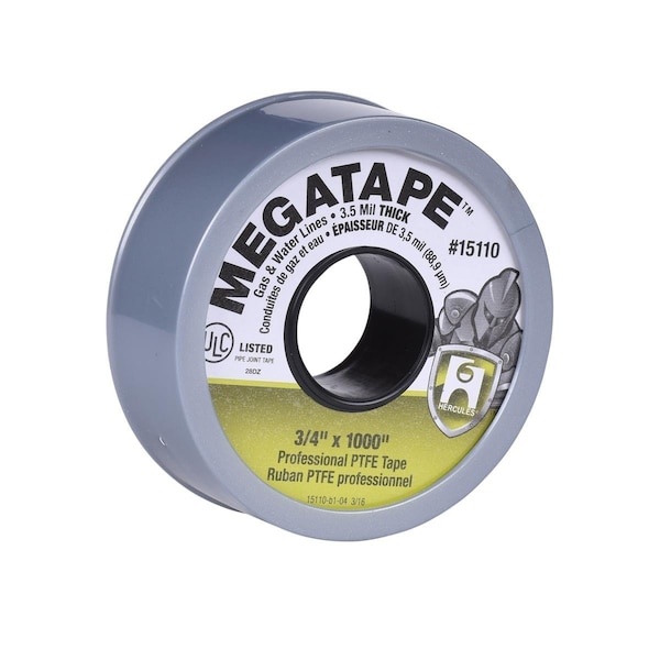Tinkertools 0.75 x 1000 in. Hercules Mega Tape Thread Sealant, Grey - TI3980608