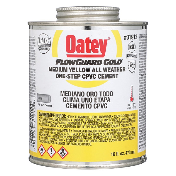 Oatey FlowGuard Gold CPVC Cement, 16 oz, Low VOC - 31912