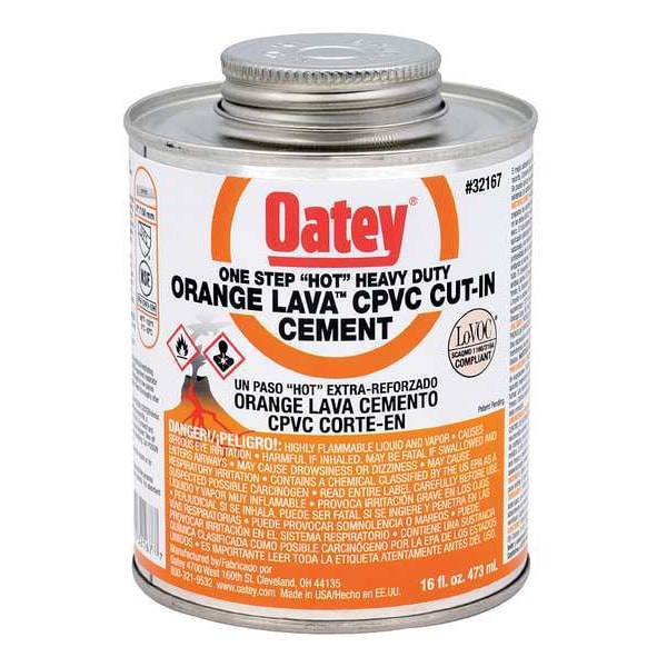 Oatey Orange Lava CPVC Cement, 16 oz, Low VOC - 32167