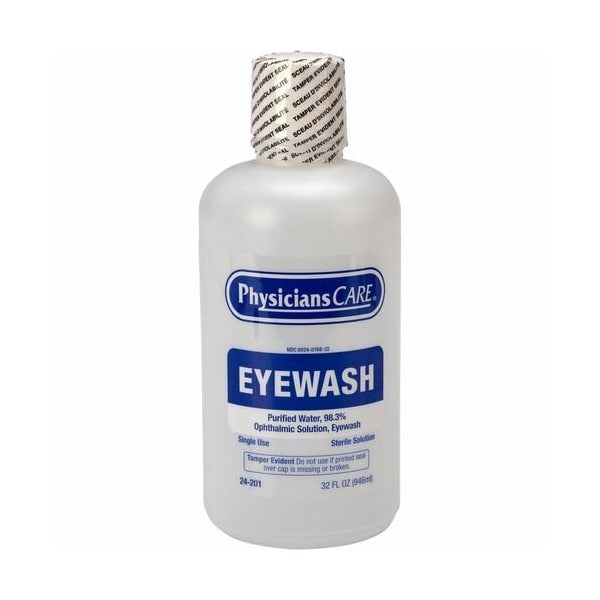 First Aid Only Eyewash, Sterile, Ophthalmic, Nozzle, 32 oz, CL - FAO24201