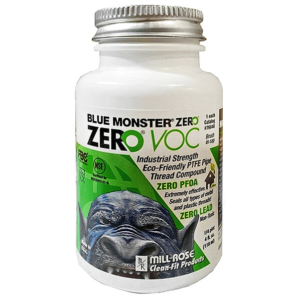 Blue Monster Pipe Thread Sealant Brush-Top Can, Zero VOC, White - 76044
