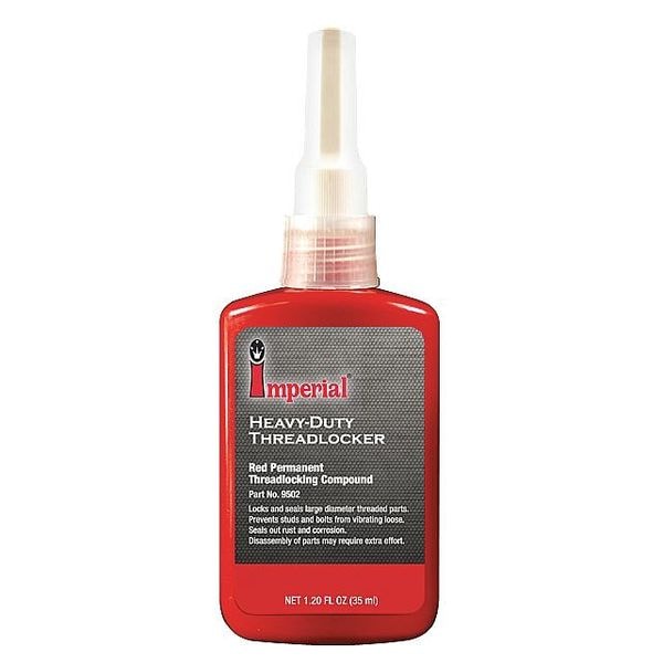 Zoro Select Threadlocker, Red, High Strength, Liquid, 35 mL Bottle, Pack 4 (Formerly Imperial Supplies) - 40JM30