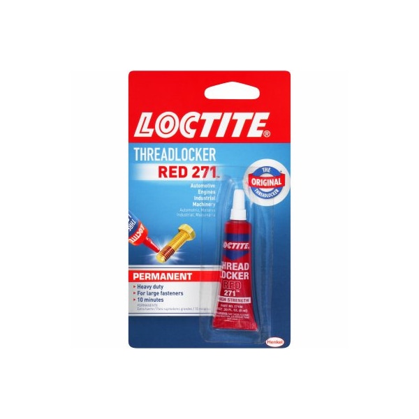 Henkel Threadlocker, 271, Red, Heavy Duty, Permanent, 6 mL Tube - 209741