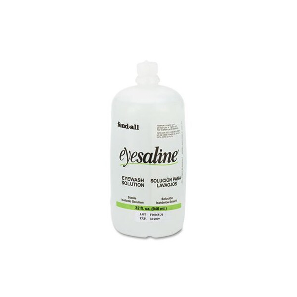 Sperian By Honeywell Honeywell, Fendall Eyesaline Eyewash Saline Solution Bottle Refill, 32 Oz - 3200045500EA