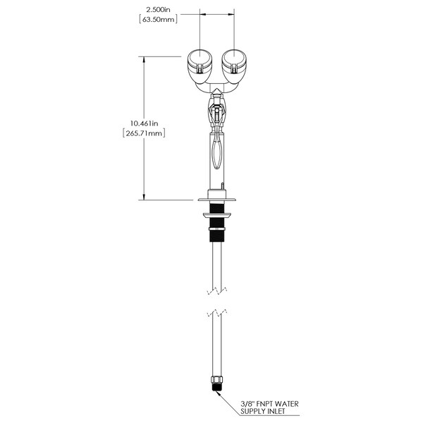 Speakman SE-927-VB Deck Mounted Drench Hose & Eyewash Combo W/ Vacuum Breaker - SE-927-VB