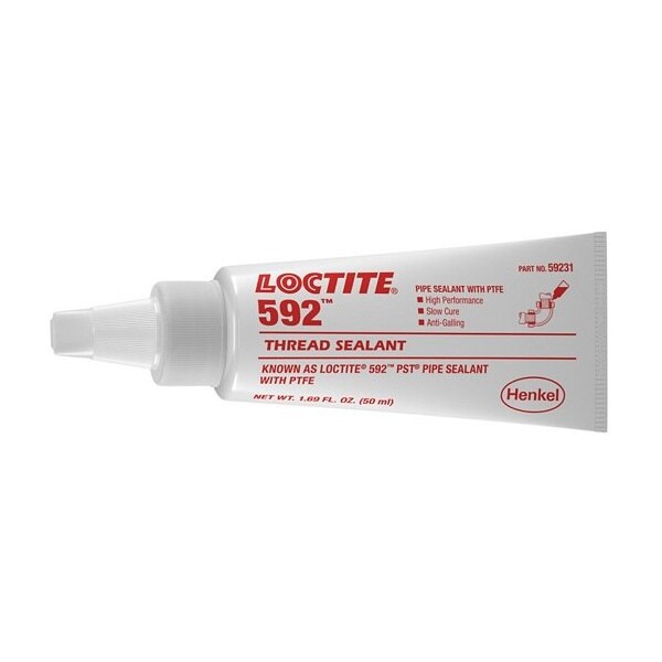 Henkel Thread Sealant; High Temperature; Tube; 50 Ml; Paste; Pipe Thread and Fitting - 592 SLOW CURE 50ML IDH 209761
