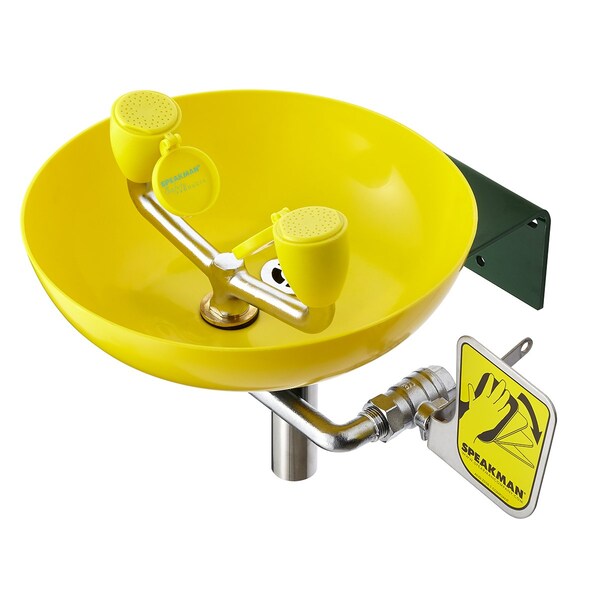Speakman Wall Mounted Eye/Face Wash W/ Plastic Bowl & Thermostatic Mixing Valve - SE-495-STW