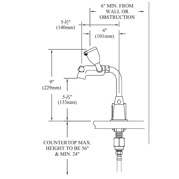 Speakman Batt. Op. Snsr Eyewash Faucet W/ Thermostatic Mixing Vlv&Mnl Override - SEF-1816