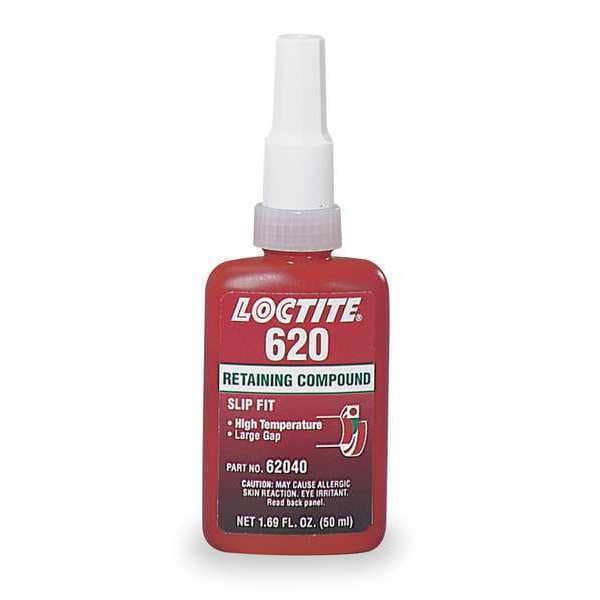 Loctite High Remperature Resistant Retaining Compound 620, 1.7 fl oz, Bottle, Green - 135514