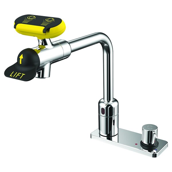Speakman Battery Powered Sensor Eyewash Faucet W/ 8" Spout & Above Cntr Mixer - SEF-18102-8