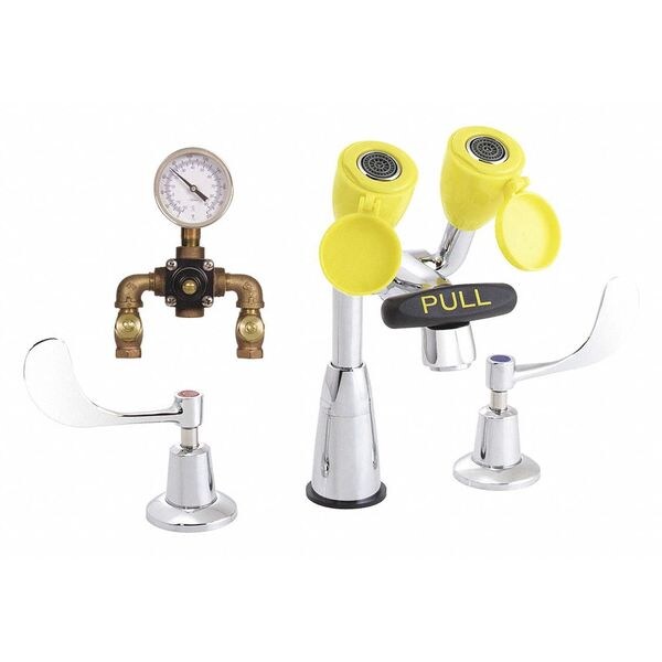 Speakman Eyewash/Faucet Combination, Faucet Mount, Counter Mounted, 11.0 H., 12.0 W - SEF-1800CA8LFTW