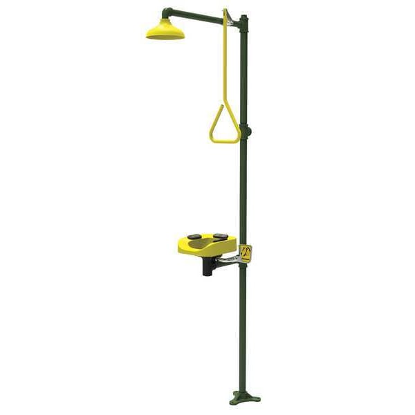 Speakman Emergency Shower Combination, Floor Mount, Galvanized Steel Pipe, 91.75 H, Stainless Steel Bowl - SE-1250