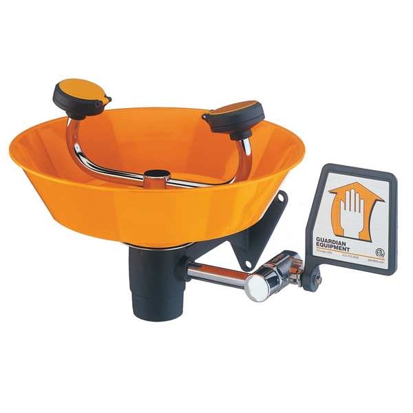 Guardian Equipment Plumbed Eyewash, Wall Mount, Plumbed, 6 11/12 in H., 15 2/3 in W - G1750P