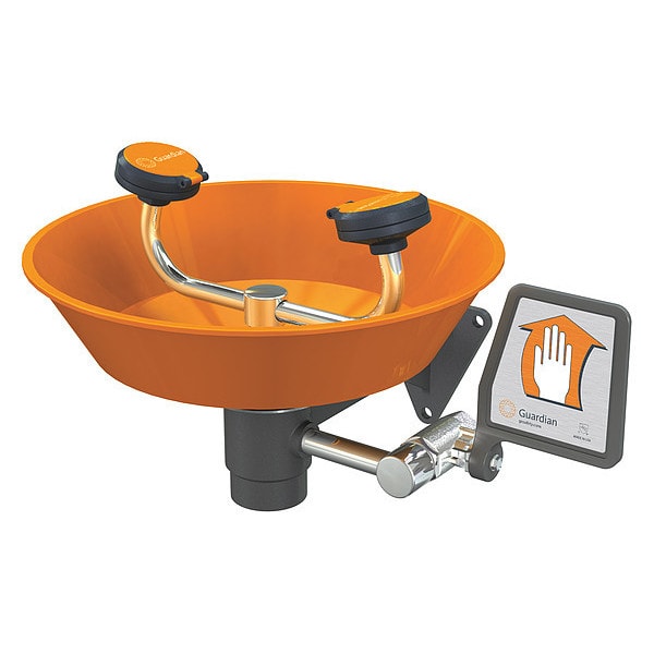 Guardian Equipment Plumbed Eyewash, Wall Mount, Plumbed, 6 11/12 in H., 15 2/3 in W - G1750P