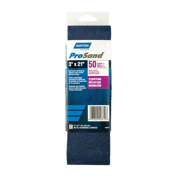 Norton Abrasives 3 in. W, 21 In. L, Coated, Zirconia Alumina, 50 Grit, Coarse - 7660702227