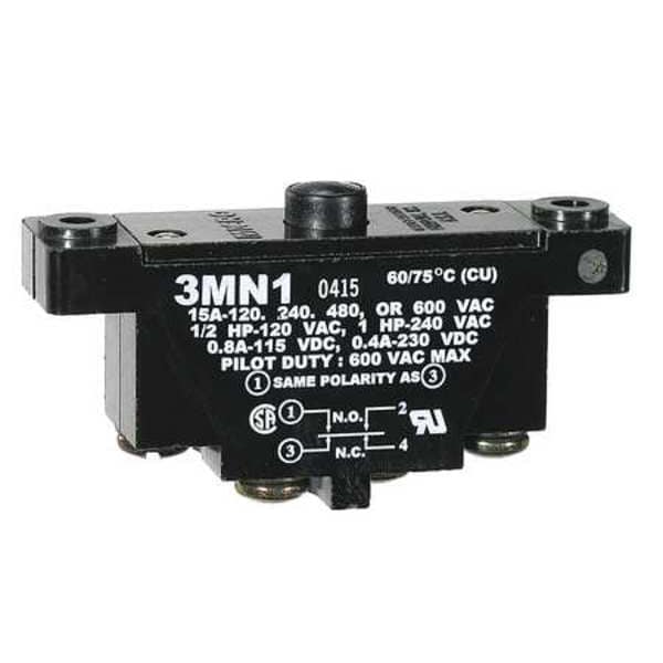 Interruptor de Acción Instantánea Industrial Honeywell, Pin, Actuador de Émbolo, DPDT, Calificación de Contacto de 15A @ 600V AC - 3MN1