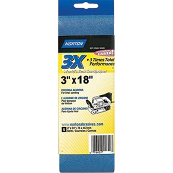 Norton Co 49259 3 x 18 in. 3x P50 Portable Sanding Belt, 25PK - 211130