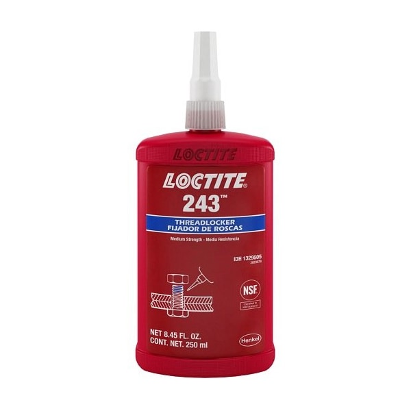 Henkel Anaerobic Threadlocker, Primerless, Bottle, 250 Ml - 243 BLUE 250ML IDH 1329505