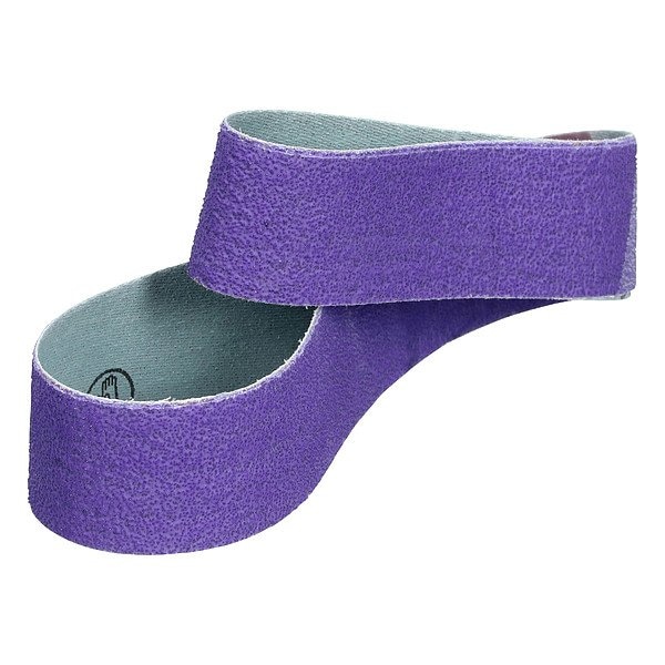 3M Cubitron Sanding Belt, Coated, Ceramic, 60 Grit, Not Applicable, 1184F, Purple - 7100350490