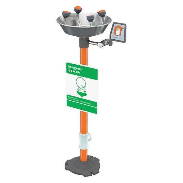 Guardian Equipment Plumbed Eyewash, Floor Mount, Plumbed, 38 in H., 16 in W - G1704