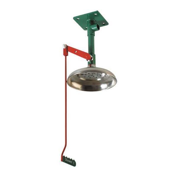 Hughes Safety Showers Drench Shower, Ceiling Mount, Galvanized Pipes - 23GV