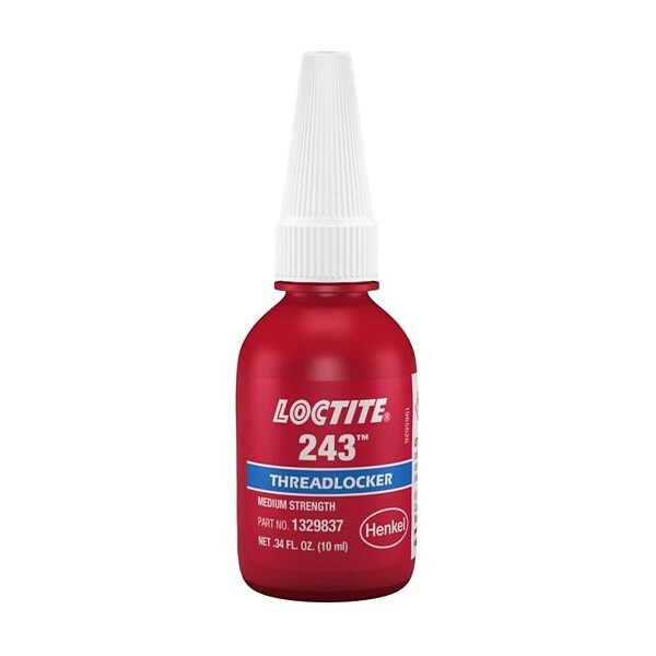 Henkel Anaerobic Threadlocker, Primerless, Bottle, 10 Ml - 243 BLUE 10ML IDH 1329837