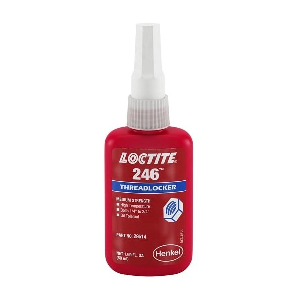 Henkel Anaerobic Threadlocker, High Temperature, Bottle, 50 Ml - 246 BLUE 50ML IDH 234172